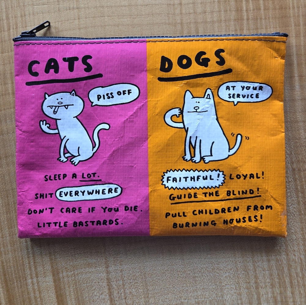 Colorful Cat and Dog Themed Pouch